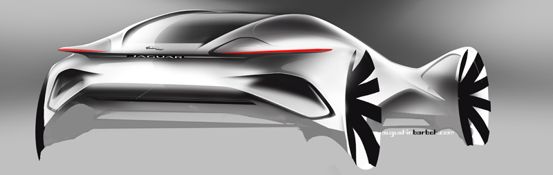 Augustin BARBOT - JAGUAR E-TYPE coupe design sketch